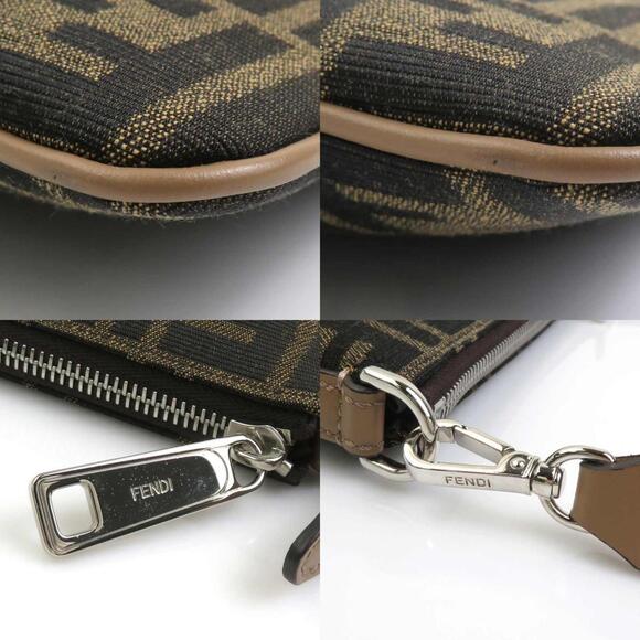 Fendi Zucca After Bag Mini Shoulder in Brown and Silver Canvas Leather, Men's... - Picture 3 of 5